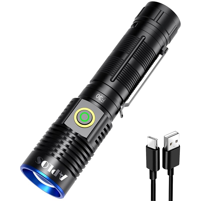 

APLOS F30 LED torch rechargeable 3000 lumens super bright zoom torch EDC tactical flashlight high lu men s Zoomable and infinitely dimmable For all