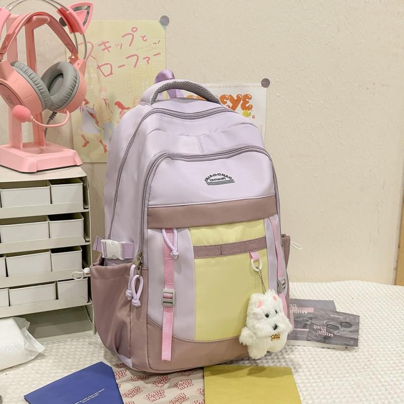 

Dopamine Schoolbag Junior High School Girl Ins Niche Cute Backpack Student 32x18x46 single package фіолетовий