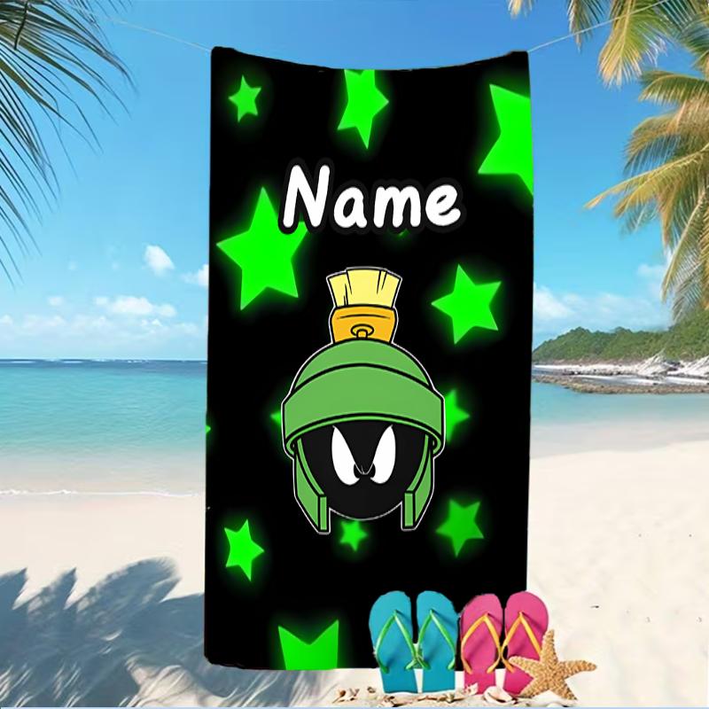 Customizable personalized beach towels Marvin the Martian themed designs.Suitable for the beach, yoga, sports;ideal as beach accessories