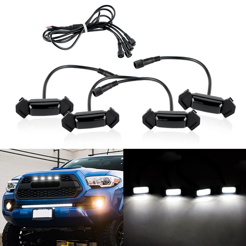 

4PCS LED Front Grille Light For Toyota Tacoma PT228-35170 2016-2019 Amber/White Lights Bulbs LED Raptor Grille Lampshade