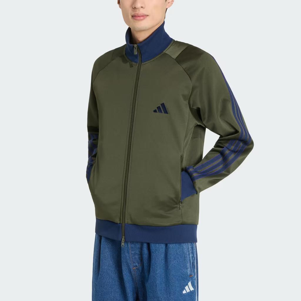 Adidas Stadium Pique Sports Stripe High Neck Warm Zip Long Sleeve Jacket Men Jacket KV5904