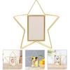 VOSAREA Vertical Photo Frame Star Shape Metal Wire Art Picture Frame Floating Picture Frames Rotatable Picture Display Frame Ideal for Housewarming