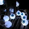 Halloween LED Ghost Eyeball String Lights, Battery & USB Operated, Perfect for Bar, Party, or Haunted House Decor