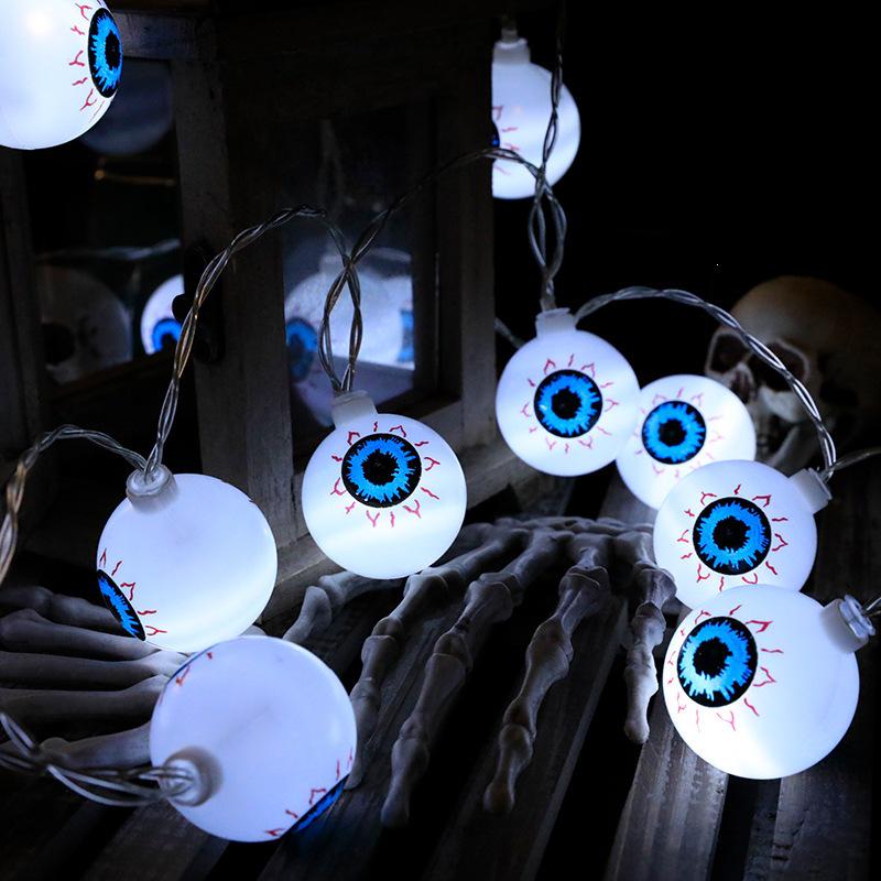 Halloween LED Ghost Eyeball String Lights, Battery & USB Operated, Perfect for Bar, Party, or Haunted House Decor