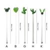 Cactus Glass Stirring Bar Coffee Stir Sticks Glass Reusable Drink Stir Stirrers for Chocolate Valentines Day Bar Party