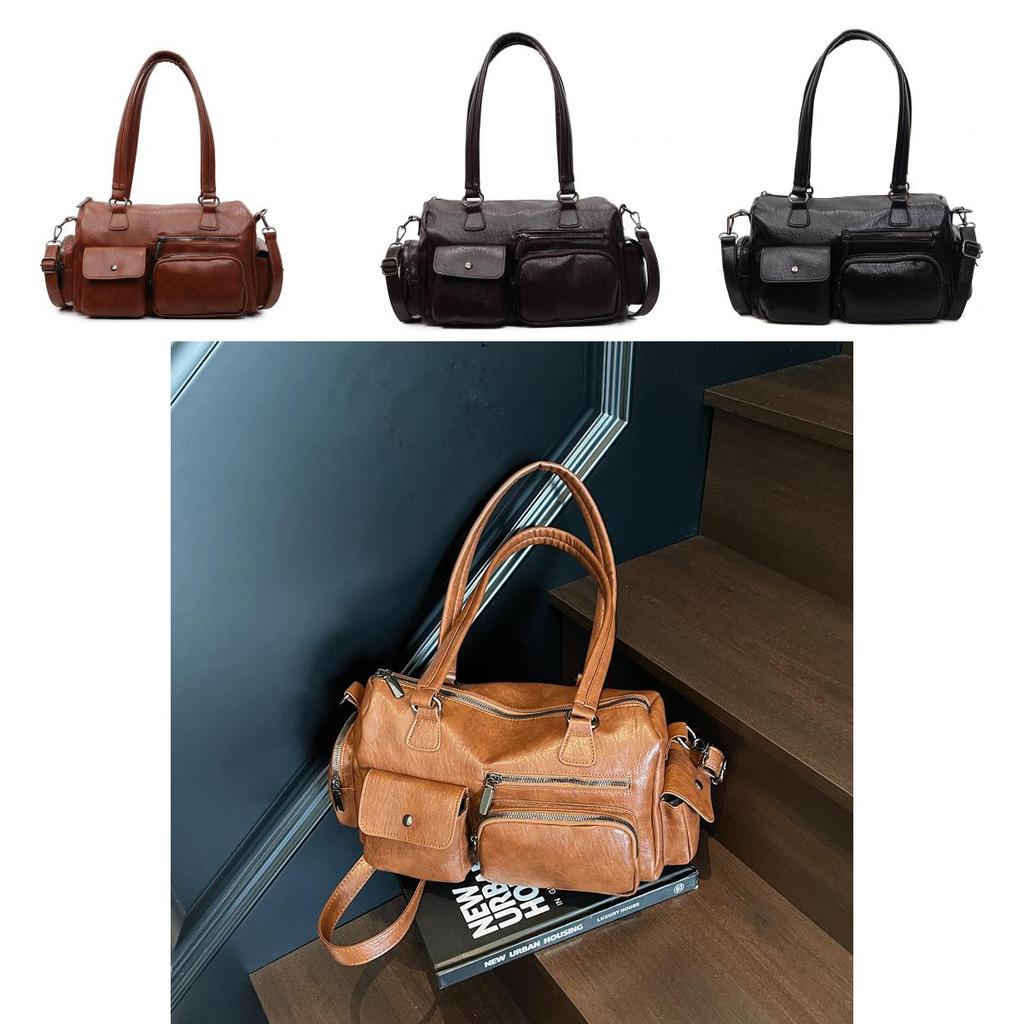 Boston Tote Bag For Women With Large Capacity Soft Pu Material Stylish Multipocket Design For Daily Use