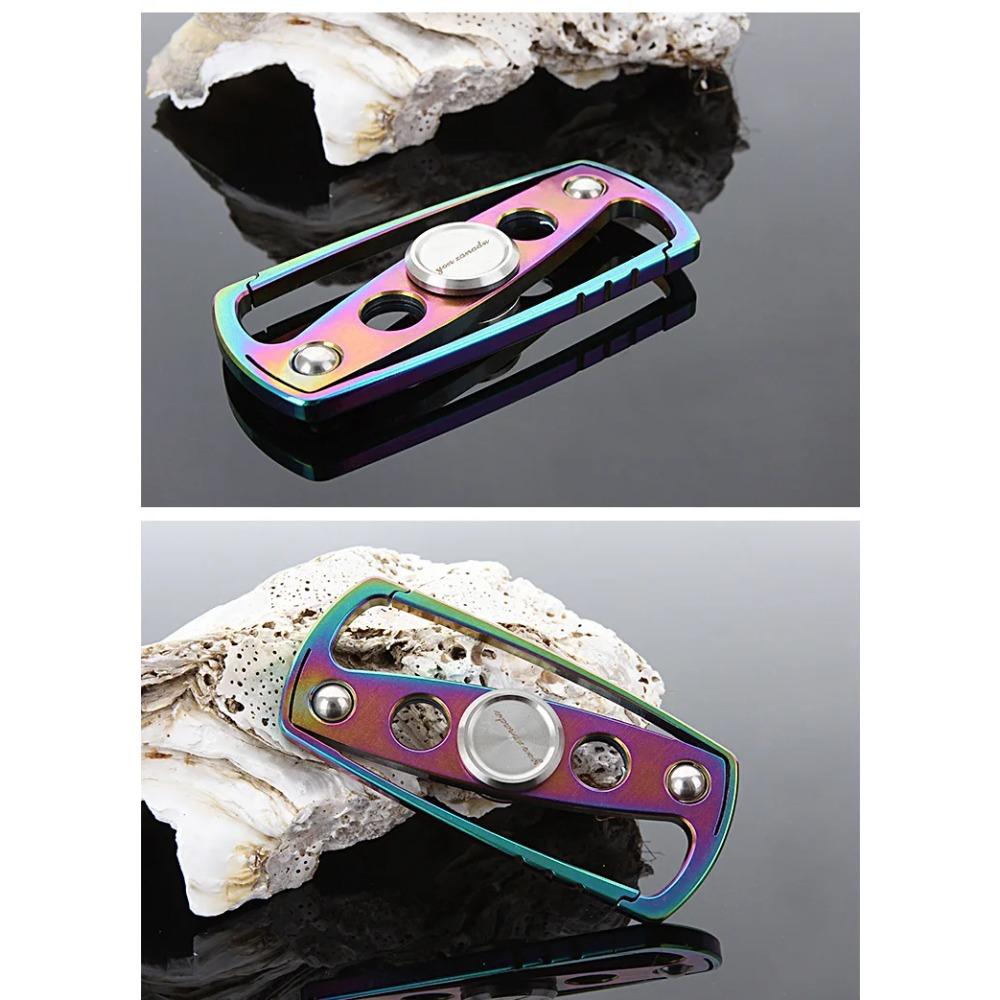 Fidget Spinner Roller Keychain Metal Hand Fingertip Spinning Top Tip EDC Stress Reducing Toys Anti Anxiety Adults Men Children