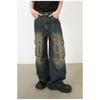 Long Trousers Versatile Washed Multi-pocket Design Sense of Work Jeans Men Senior Sense Pants