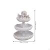 Wishing Angel Figurine Fountain Theme Sculpture White Resin Ornament for Entryways Home Office