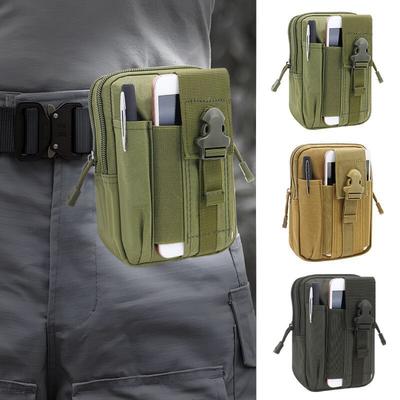 Outdoor Sports Multi-functional Military Fan Molle Hanging Bag 6 Inch Mobile Phone Bag Cycling Storage Accessories Tactical Fanny Pack Wear-resistant