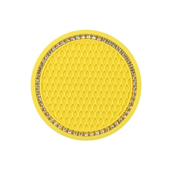 Car Cup Coasters Sparkling Rhinestone Cup Insert Coasters Non-Slip Silicone Drink Holder