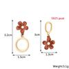 New Flower Hanging Earrings White Enamel Floral Acrylic Petals Crystal Imitation Pearl Dangle Earrings for Women brincos