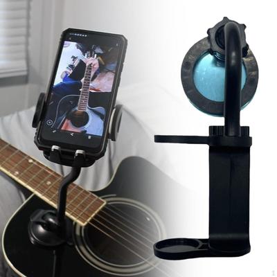 Soporte giratorio para teléfono y guitarra con clip para transmisión en vivo para ukelele