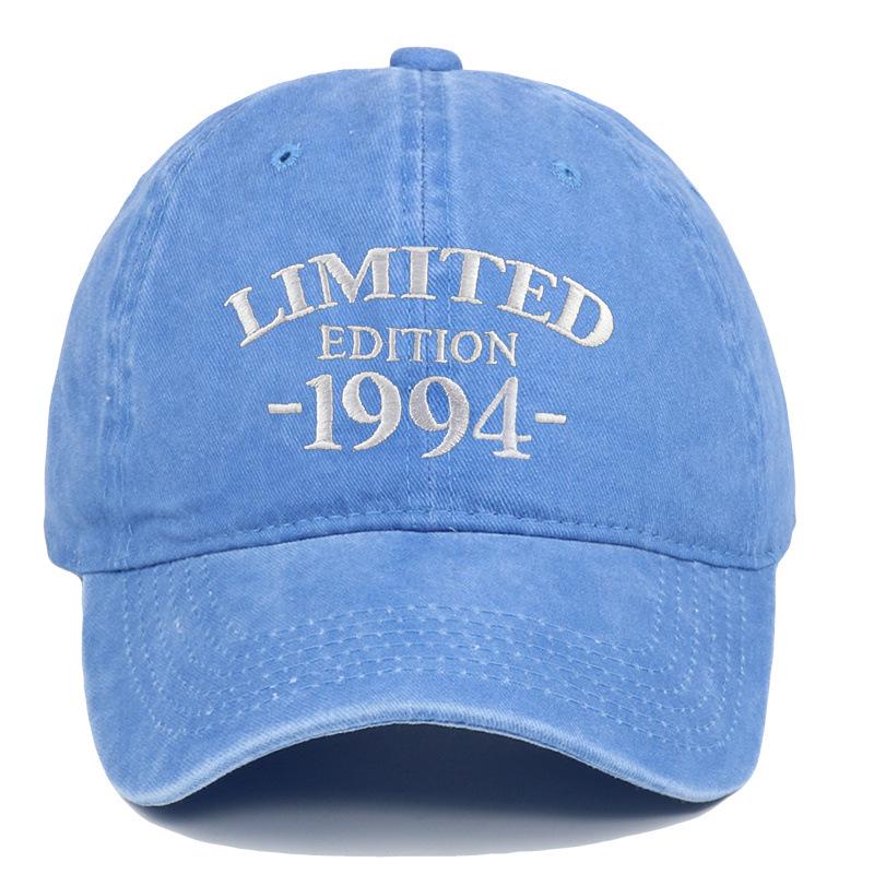 Limited Edition 1994 Embroidered Adjustable Washable Cotton Baseball Cap Adjustable светло-синий