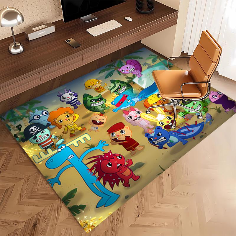 1pc Happy Tree Friends5 Print Area Rug - Soft, Washable Non-Slip Indoor Mat, Living Room, Home Office Decorative Rug,Office Decorative