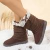 Fashion 2025 New Sweet Bowknot Snow Boots Women Winter Fashion Lace Decoration Ankle Boots for Woman Short Plush Non Slip Shoes Autumn