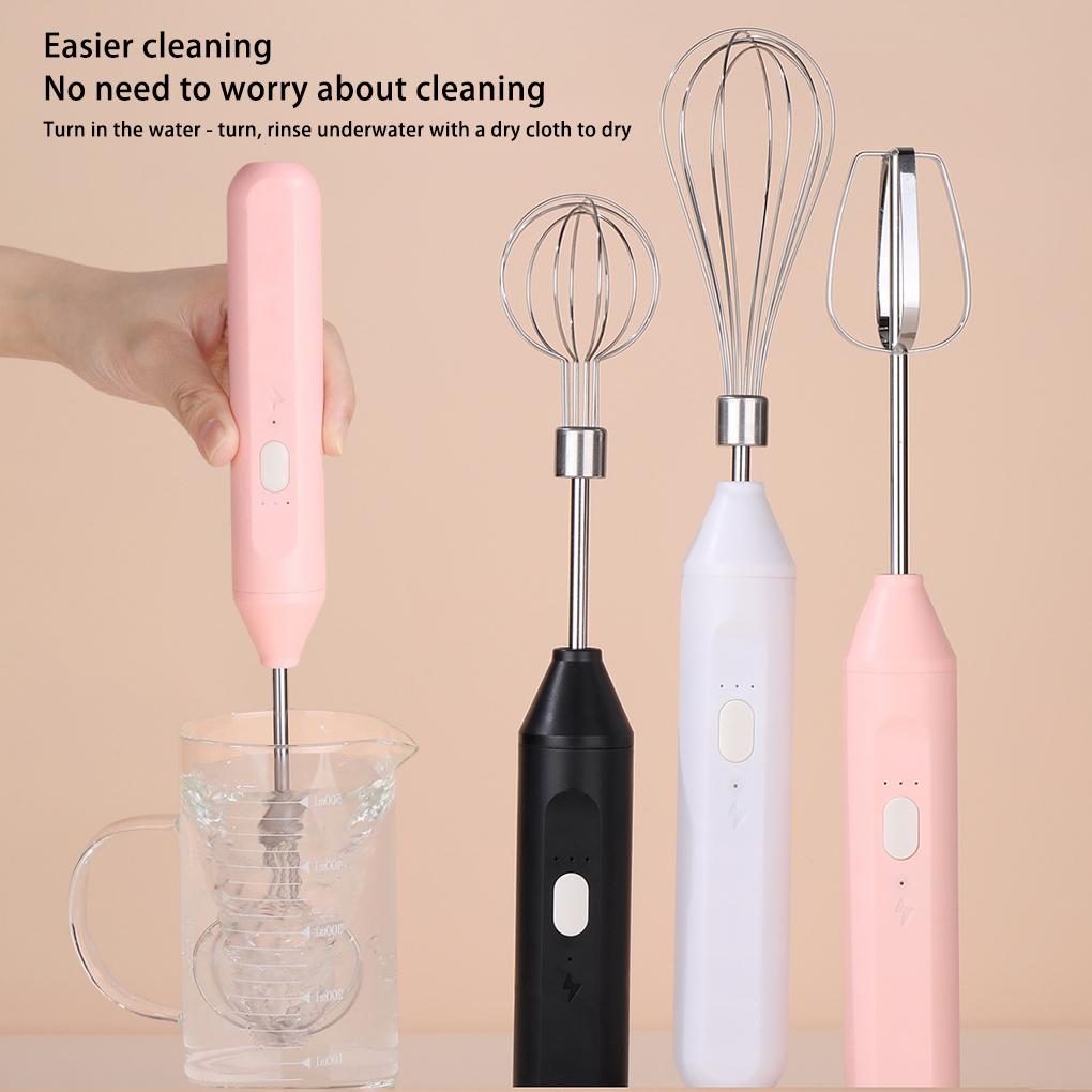 Electric Egg Beater with 3 S Tea Coffee Milk Frother Stainless Steel Stirrer Cream Mixer Foamer Blender Kitchen Gadgets