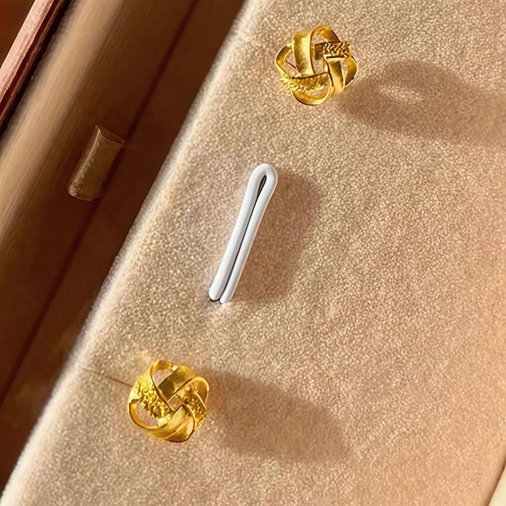 Golden Ruyi Knot Earrings for Women, Ear Piercing for Daily Wear, Small Earrings, Cartilage Studs, Versatile Simple Design Earrings