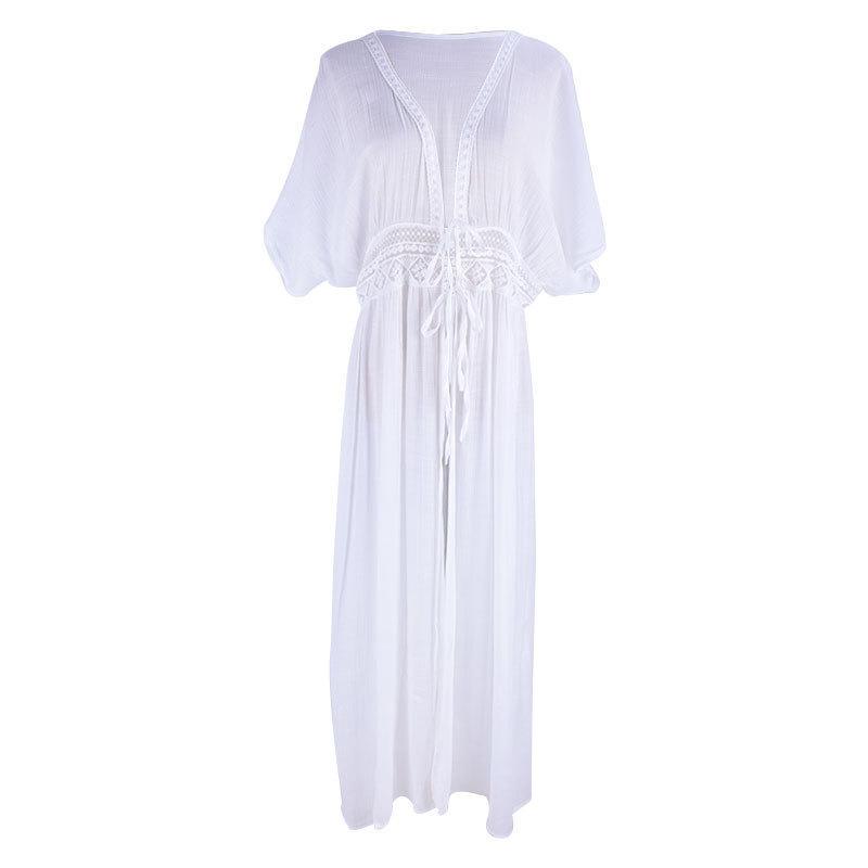 2025 strand Hoodie Bambus Tuch Taille Spitze Strand Lange Sonnencreme Strickjacke Grad Pretend