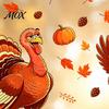 Removable Glass Art Decals Thanksgiving Static Window Clings, Cartoon Double Turkey Pumpkin Maple Leaf No?Glue Autumn Decals, Waterproof Stickers
