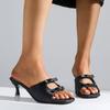 Fashion 2025 Summer New Solid Square Toe Women's Slipper Elegant Modern Dress Sandals Women with