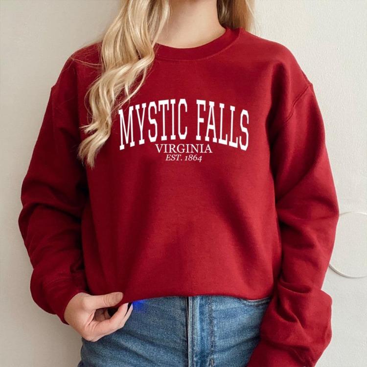 Comfortable Salvatore Hoodie Vampire Fan Gift Stefan and Damon Jumper Mystic Falls Cute Pullover Sweatshirt