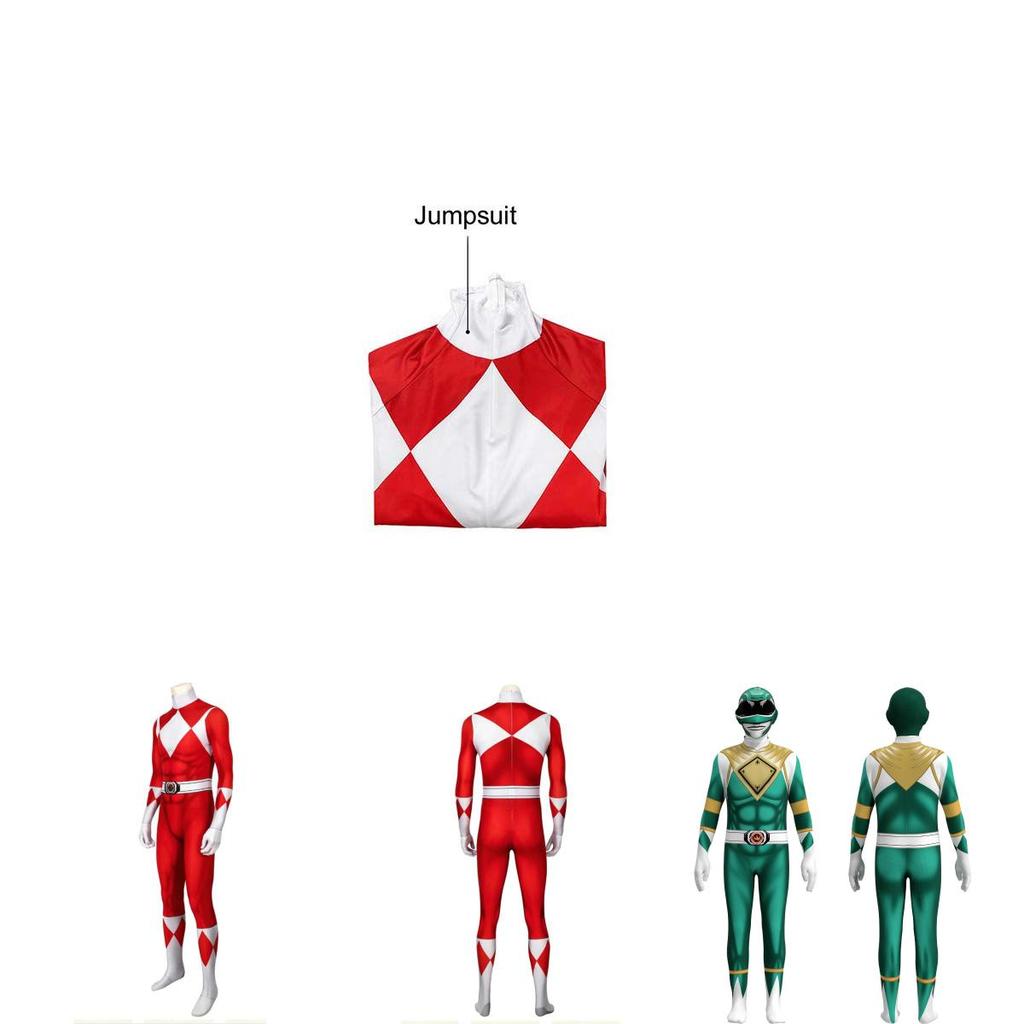 Rangers Costume For Kids And Adults Featuring Durable Jumpsuit And Character Mask**