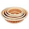 Hand-Woven Imitation Rattan Basket Round Bread Basket Durable Storage Box  Household Storage