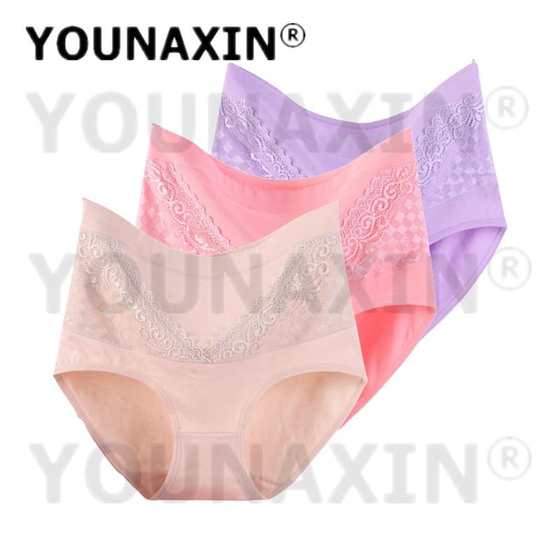 3 Pieces Plus Size Briefs Women's Lingerie Cotton Undies Underwear Breathable Panties Underpants L XL 2XL 3XL 4XL Fit 40-100kg