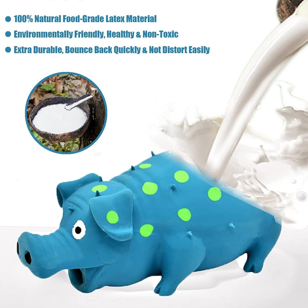 Pig Squeaky Dog Toy Interactive Dog Chew Toy Rubber Pig Dog Toy for Small Medium Large Dogs