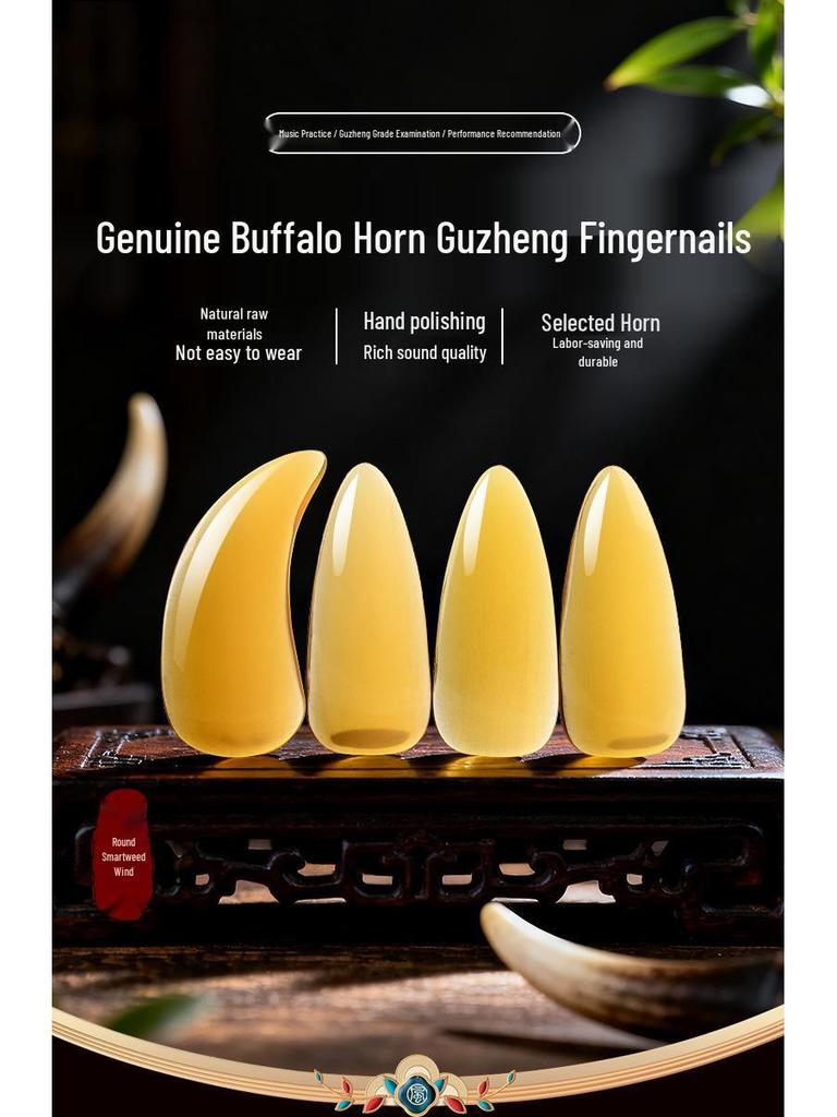 Natural Buffalo Horn Guzheng Finger Picks for Children, Beginners, Adults, and Professionals