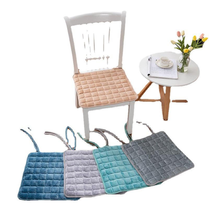 Clearance: Plush Dining Chair Cushion with Ties for Autumn/Winter
