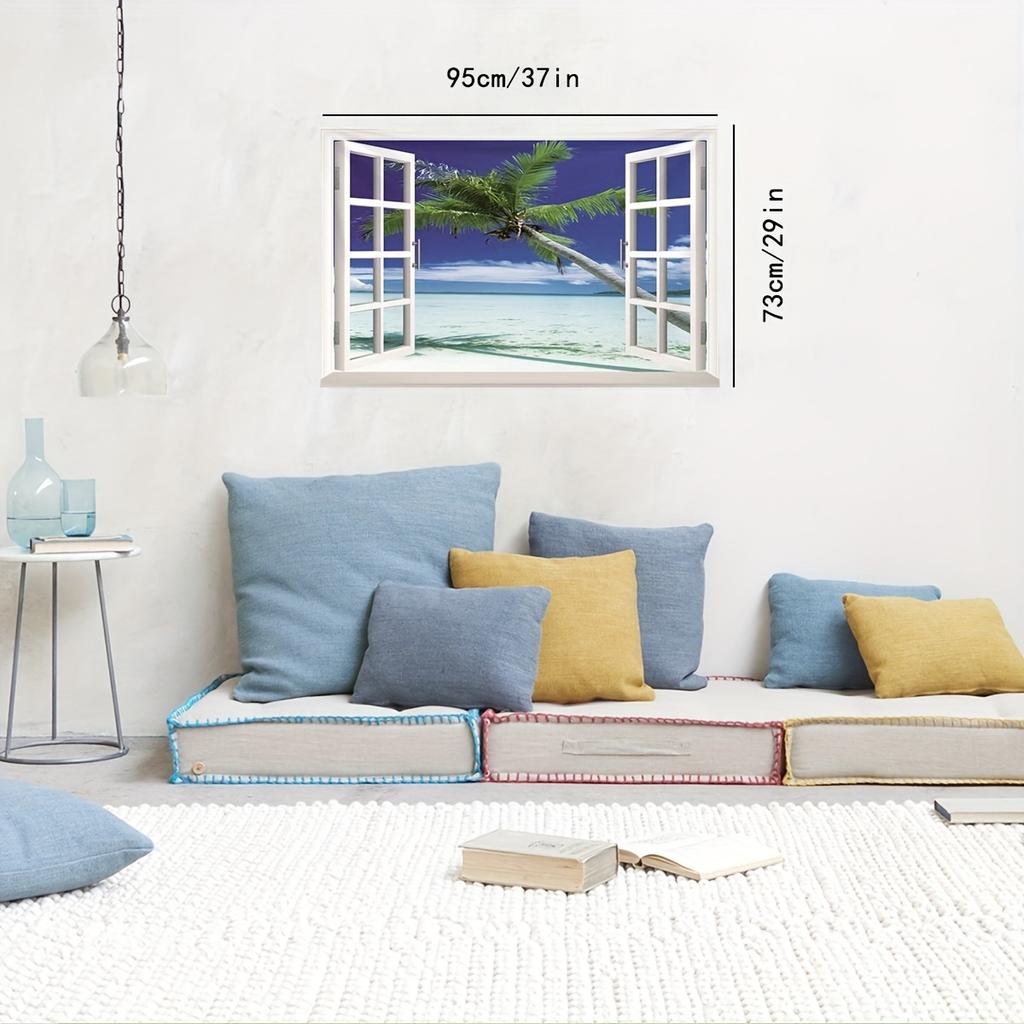 Tapiz Estampado Serie Árbol de Coco Vibe Tropical paisajeTapiz Colgante de Pared Decoración Arte de Pared Tapiz de pared para Dormitorio