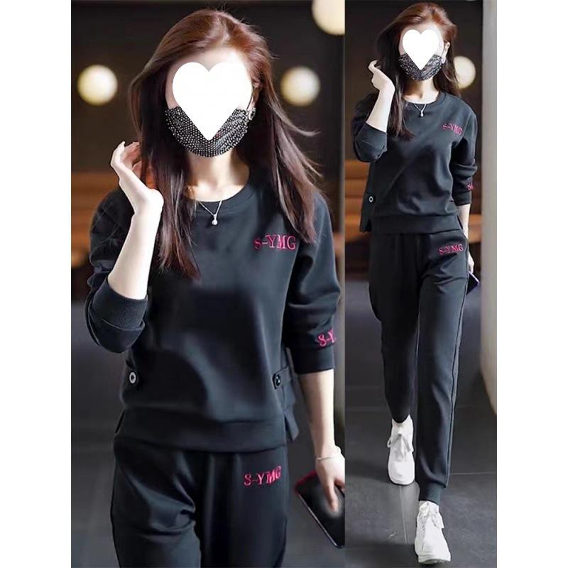 Casual Sports Suit for Women in Autumn and Winter, Loose and Age-reducing, Fashionable and Stylish Sweatshirt and Sweatpants Two-piece Set