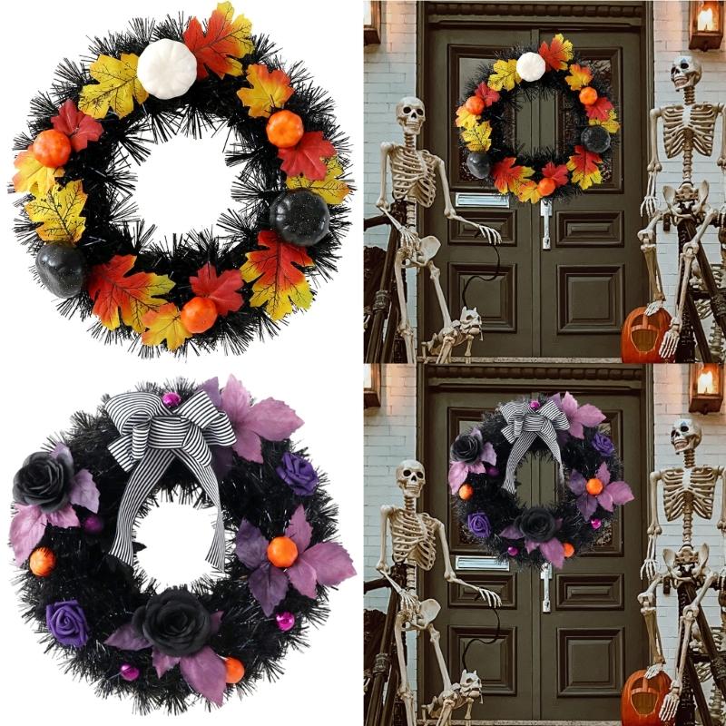 Hanging Wreath for Halloween Festivities Scary Colorful Door Garlands Accessories Party Indoor Outdoor Party Decorations