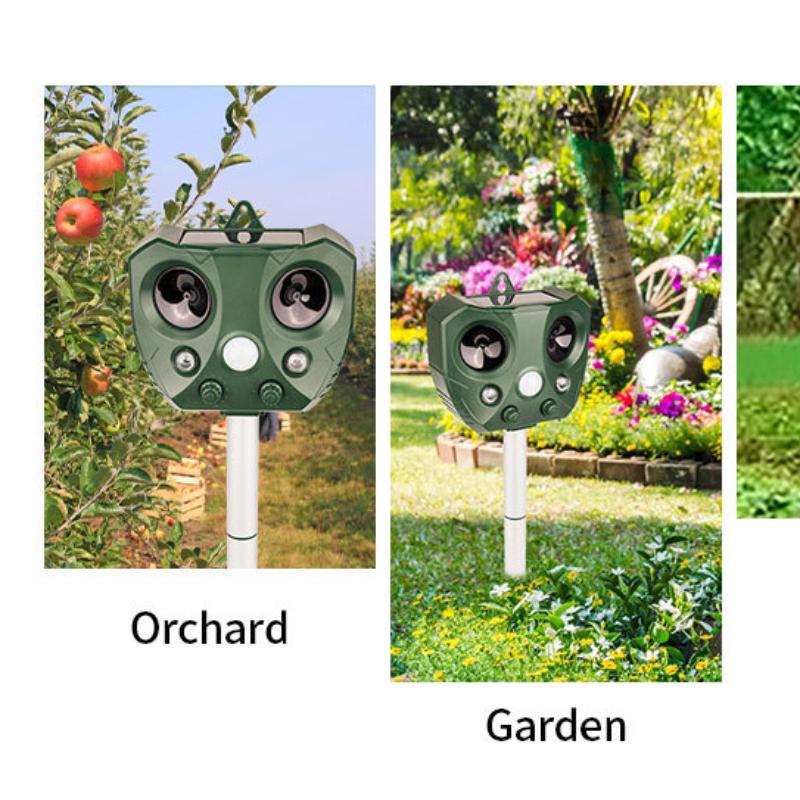 Ultrasonic Rodent Repellent Outdoor Solar Animal Repellent Infrared Induction Flash Bird Repellent