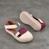 Johnature Genuine Leather Mixed Colors Hollow-out Sandals Casual Round Toe Thick Soled Women's Shoes