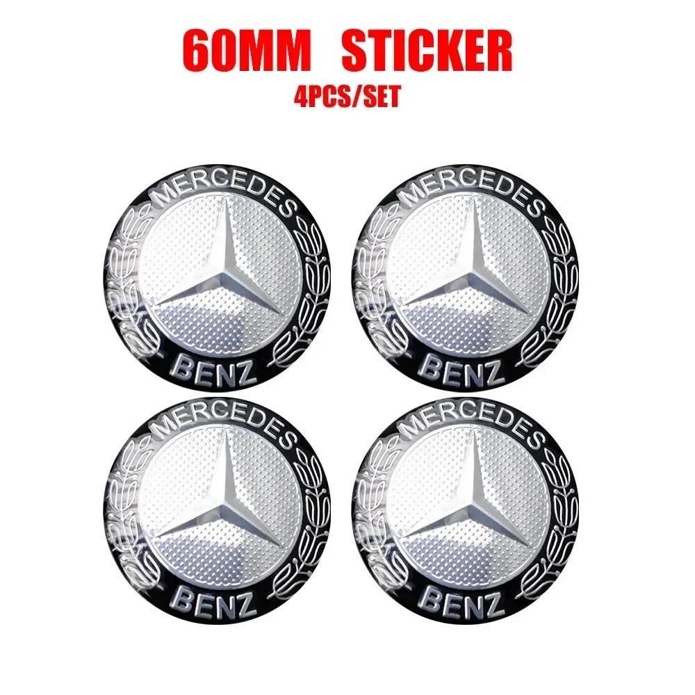 

Car Sticker For Mercedes Benz 4pcs 60/63/68MM Car Wheel Center Cover Auto Hub Cap Accessorie For MERCEDES BENZ AMG W108 W124 W12