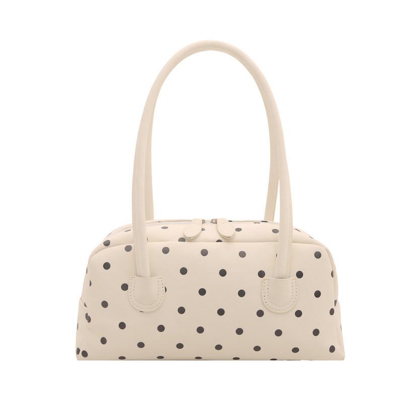 Minimalist Pu Crossbody Bag For Women With Zipper Closure And Dot Print Design For Daily Use