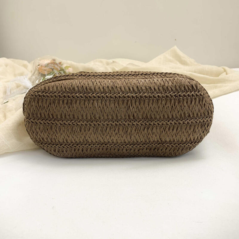 Stylish Woven Straw Tote Bag with Leather Handles Large Capacity Beach Bag for Women Summer Shopping and Travel