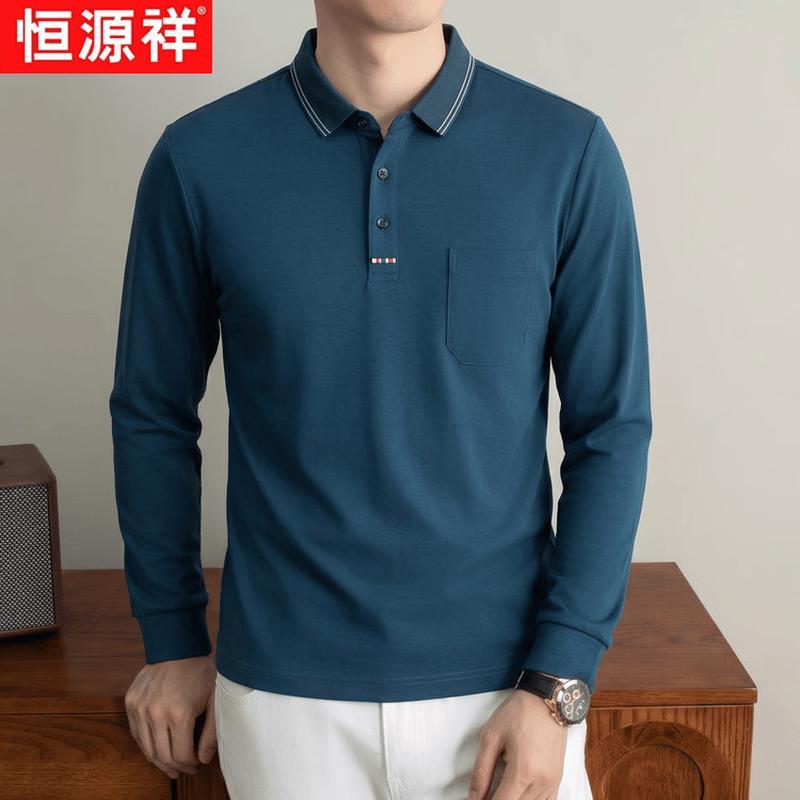 Polo da uomo a manica lunga in piqué mercerizzato Hengyuanxiang