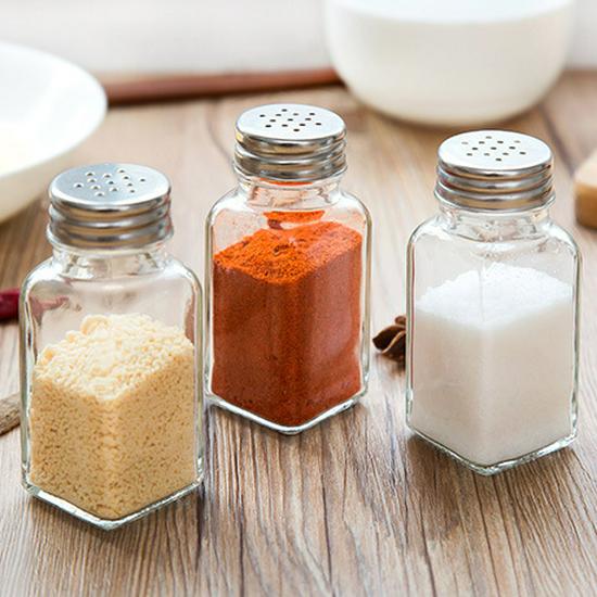 Kitchen Glassware: Seasoning Bottles, BBQ Sauce Bottles, Salt & Pepper Shakers, Pepper Powder Bottles with Lids