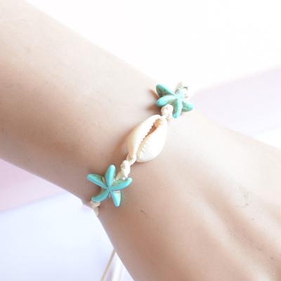 Meeres-Serie Seestern Perlenarmband Verzierungen Muschel Perlen Handband Schildkröte Gewebtes Armband Mädchen