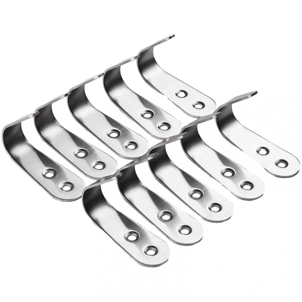 10 PCS Solid Stainless Steel Wall Mount Single Hook Heavy Duty Rustproof Coat Hanger