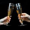 4.5 Oz Gold Glitter Disposable Champagne Flute - High-Stem Plastic Red Wine or Cocktail Glass