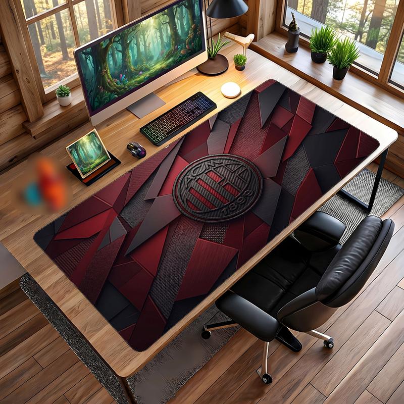 Tappetino per Mouse Grande Stampato AC Milan, Tappetino Morbido in Gomma Antiscivolo per Scrivania da Gioco per Ufficio Laptop Computer Decorazione