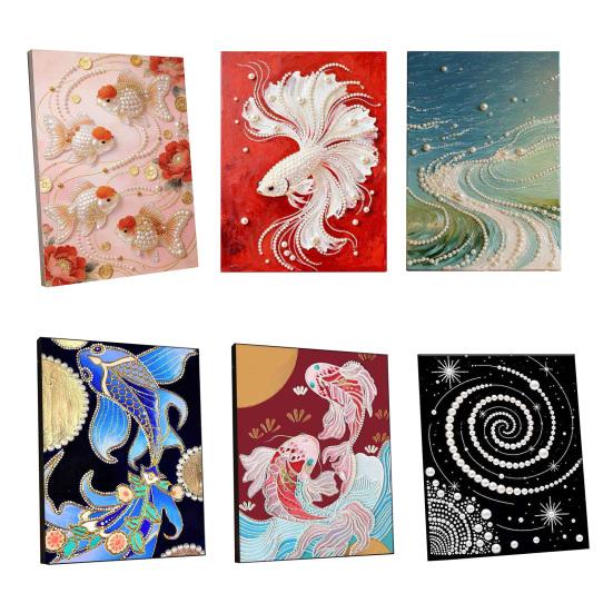 DIY Faux Pearl Painting Kit Castle Sunflower Pattern 3D Imitation Pearl Art Craft Home Wall Decoration Kit
