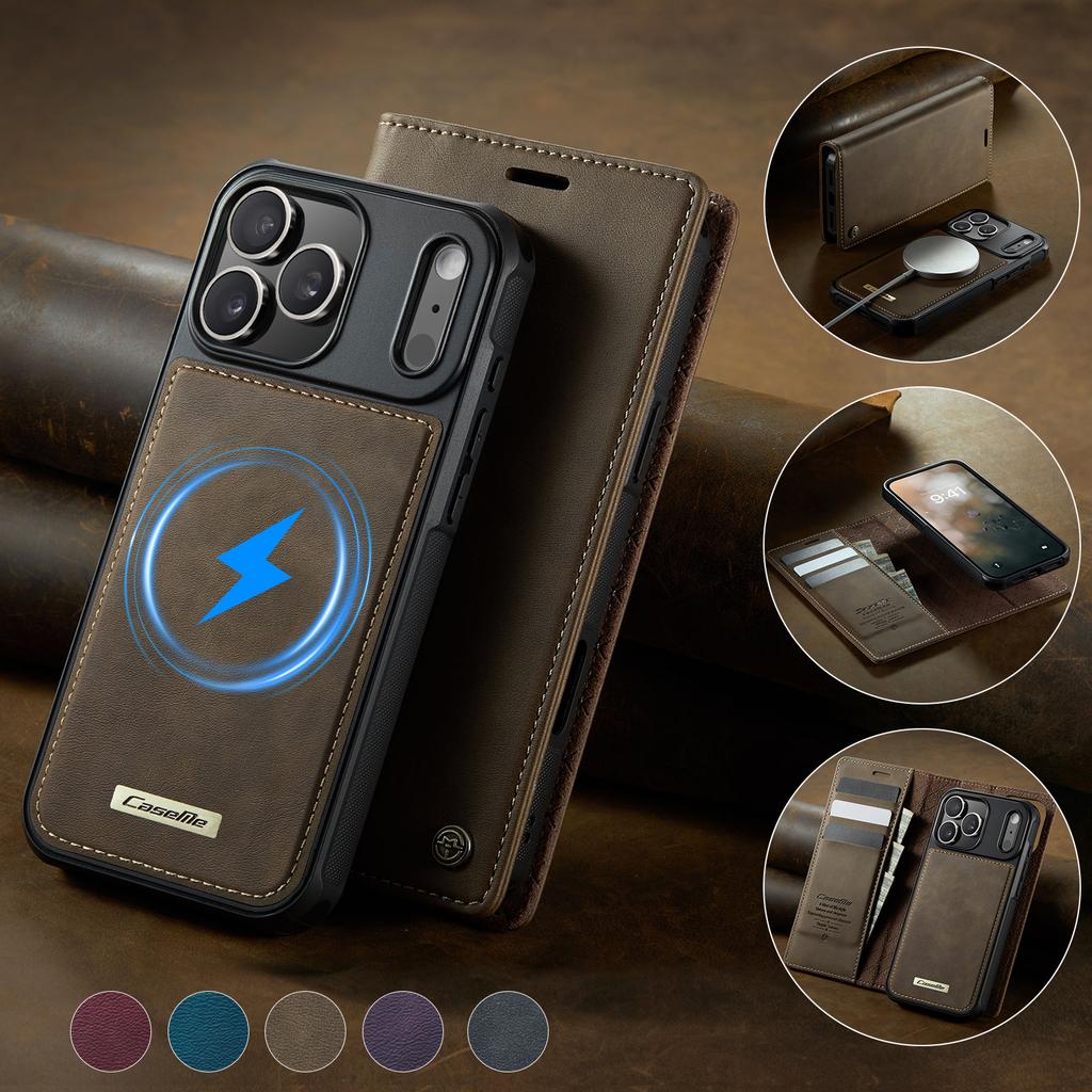 2-in-1 Magnetische Leder Geldbörse Kartenfach Hülle Für iPhone 18 Pro Max 17 16 15 Plus 14 13 12 11 17air 16E Ständer Tasche Abdeckung