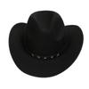Western Cowboy Top Hat Spring And Autumn New Jazz Hat Big Brim Pentagram Belt Accessories Felt Hat Men And Women