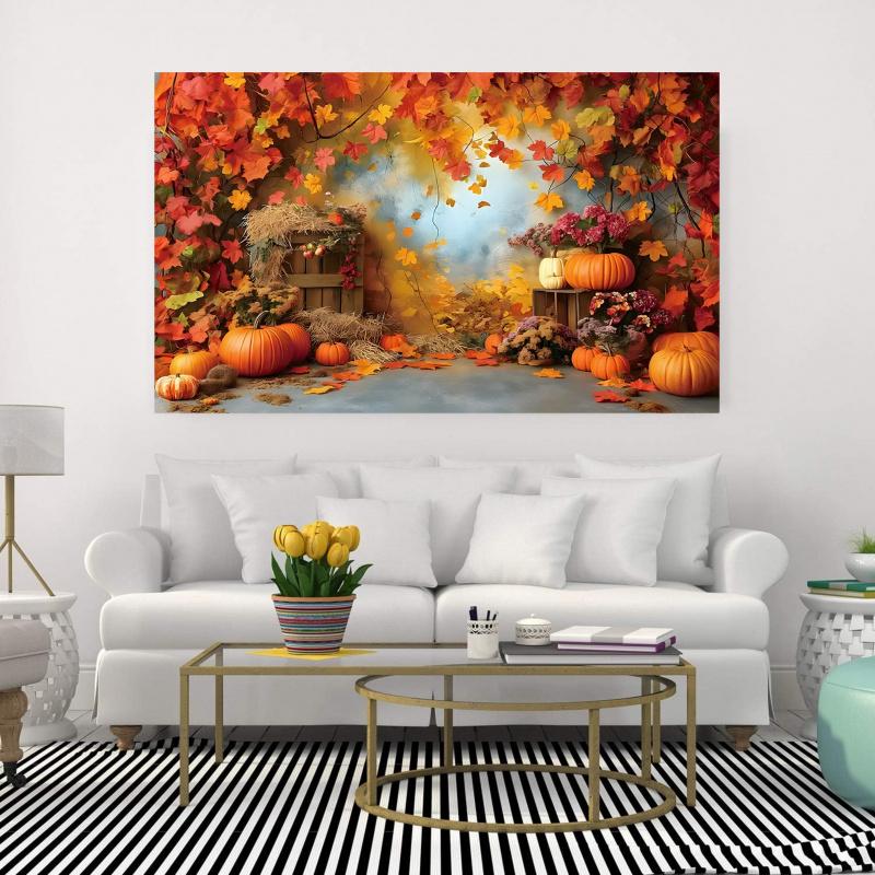 1pc, 2D flat, autumn Thanksgiving harvest backdrop, perfect for a friend's party, photo booth props, wsj